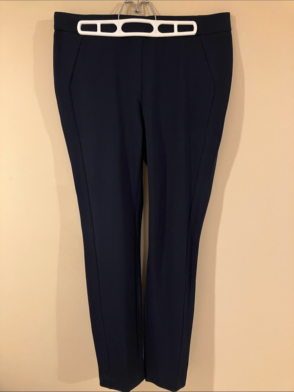 Dalia Navy Straight-Leg Ponte Pants